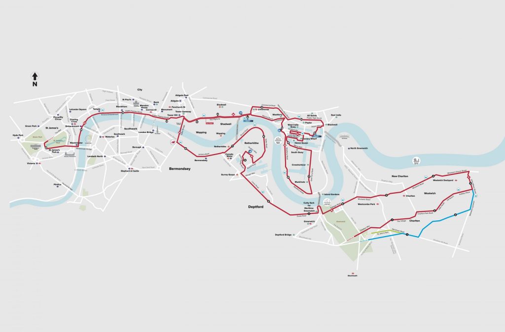 London marathon route map